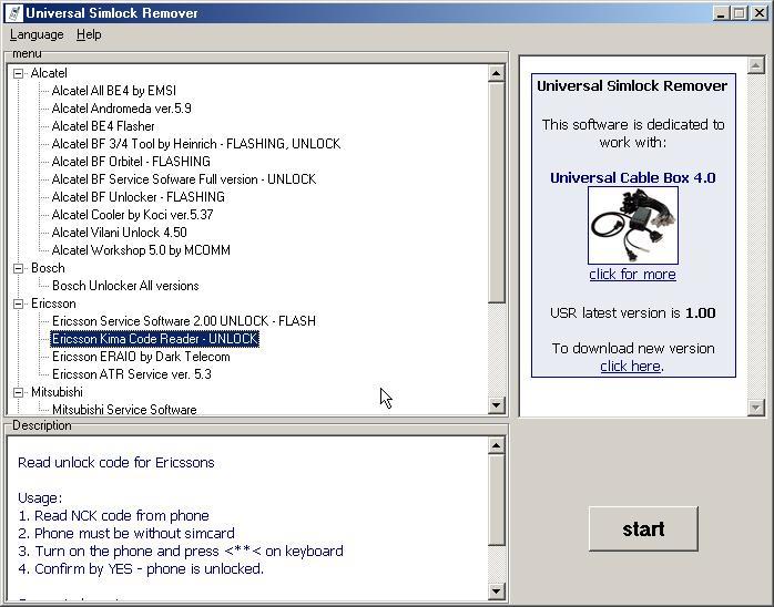 Universal Simlock Remover Screenshot